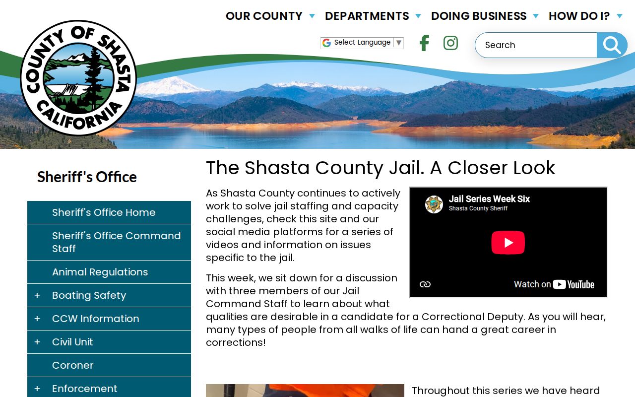 Shasta County arrest booking jail closer look