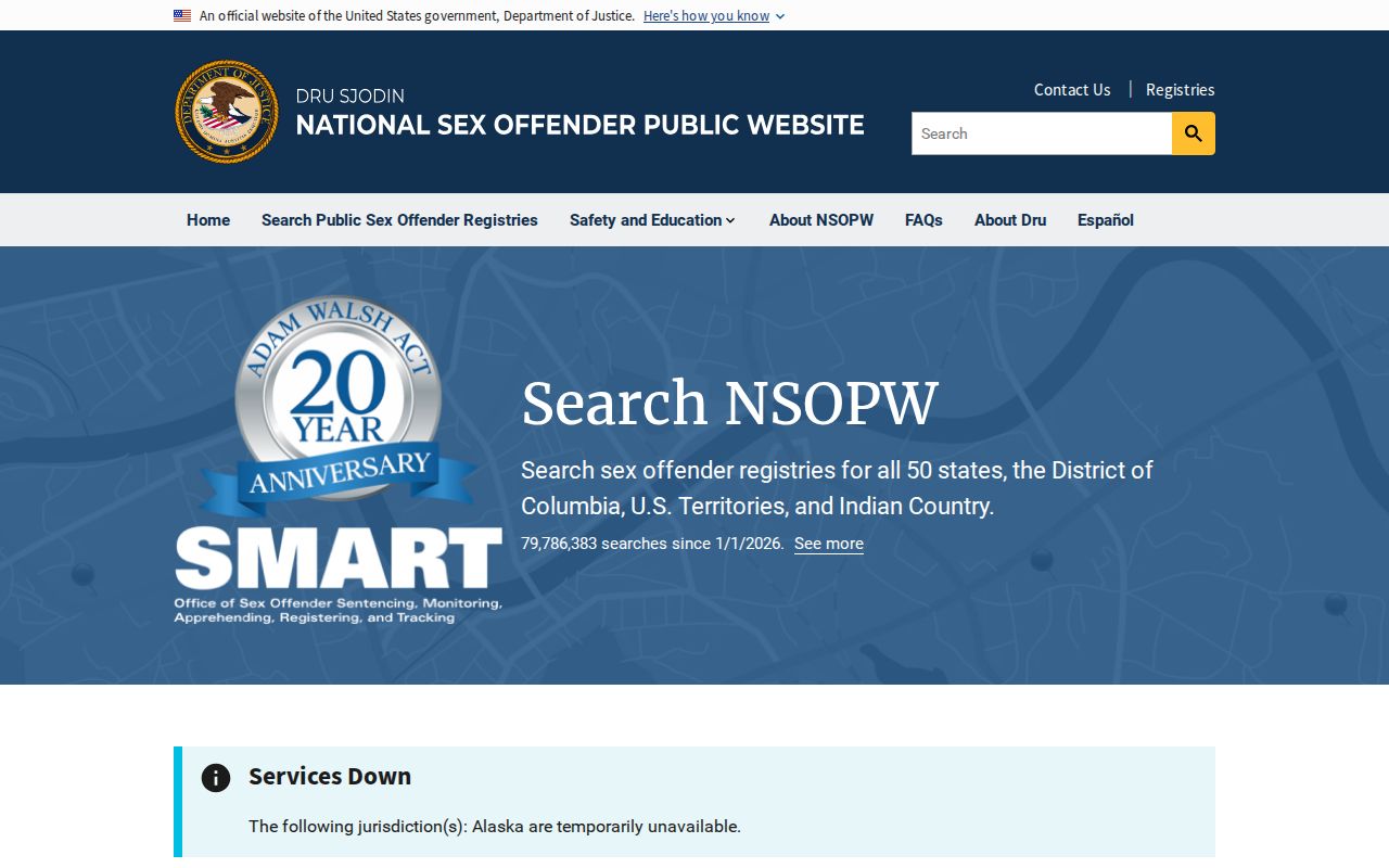 National Sex Offender Public Website for searches beyond Shasta County